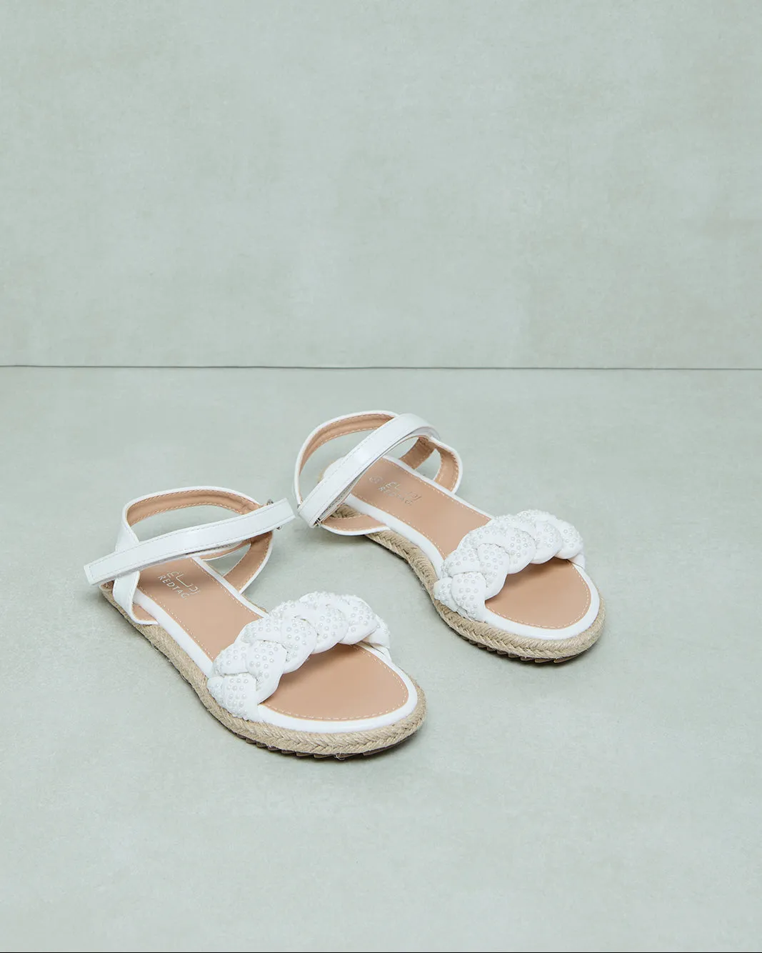 Senior Girls White Embellished Espadrille