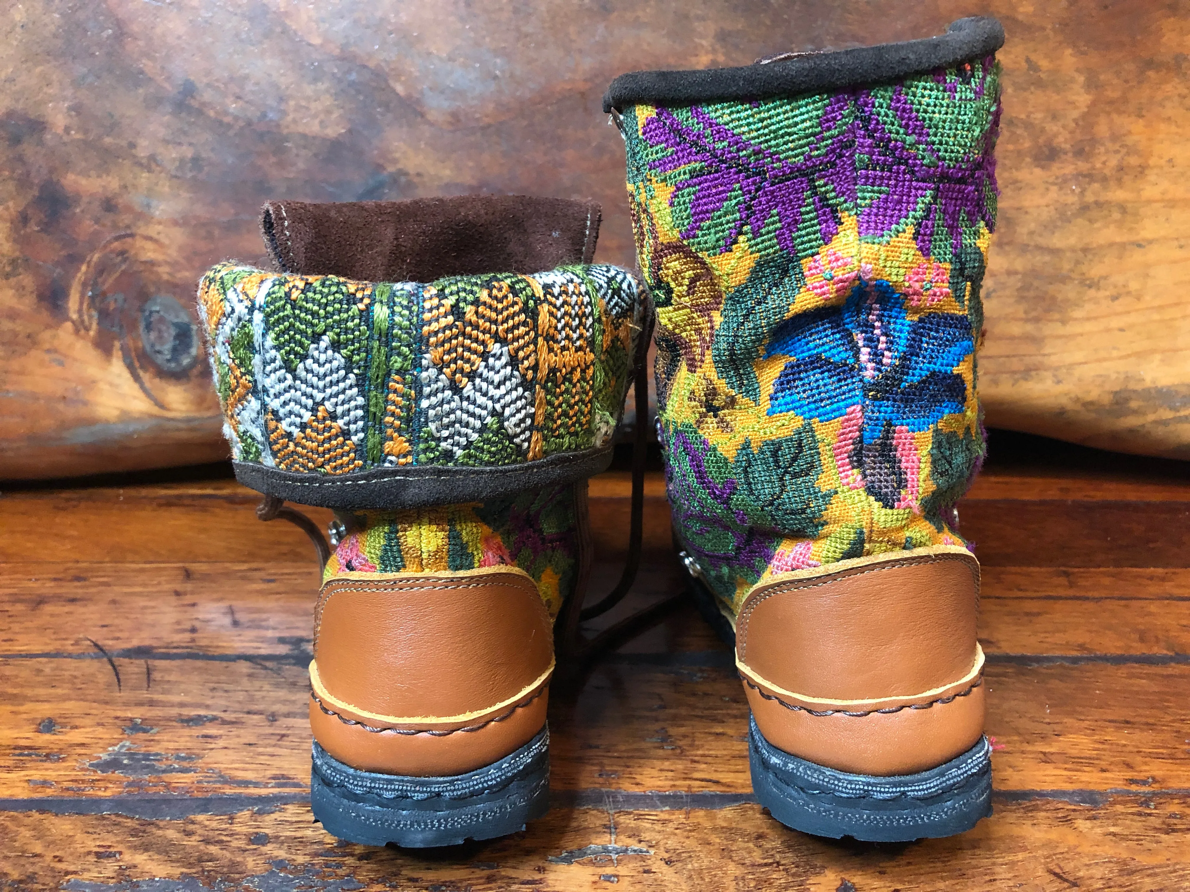 Size 38 Deluxe Desert Boots - Mustard Garden of Birds