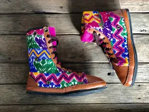 Size 39 - Fold down Desert Boots Pink Zigzag