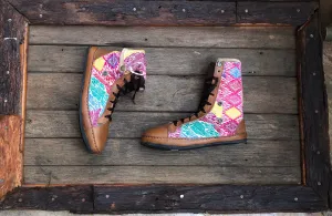 Size 40 - Fold down Desert Boots Pink Pastels