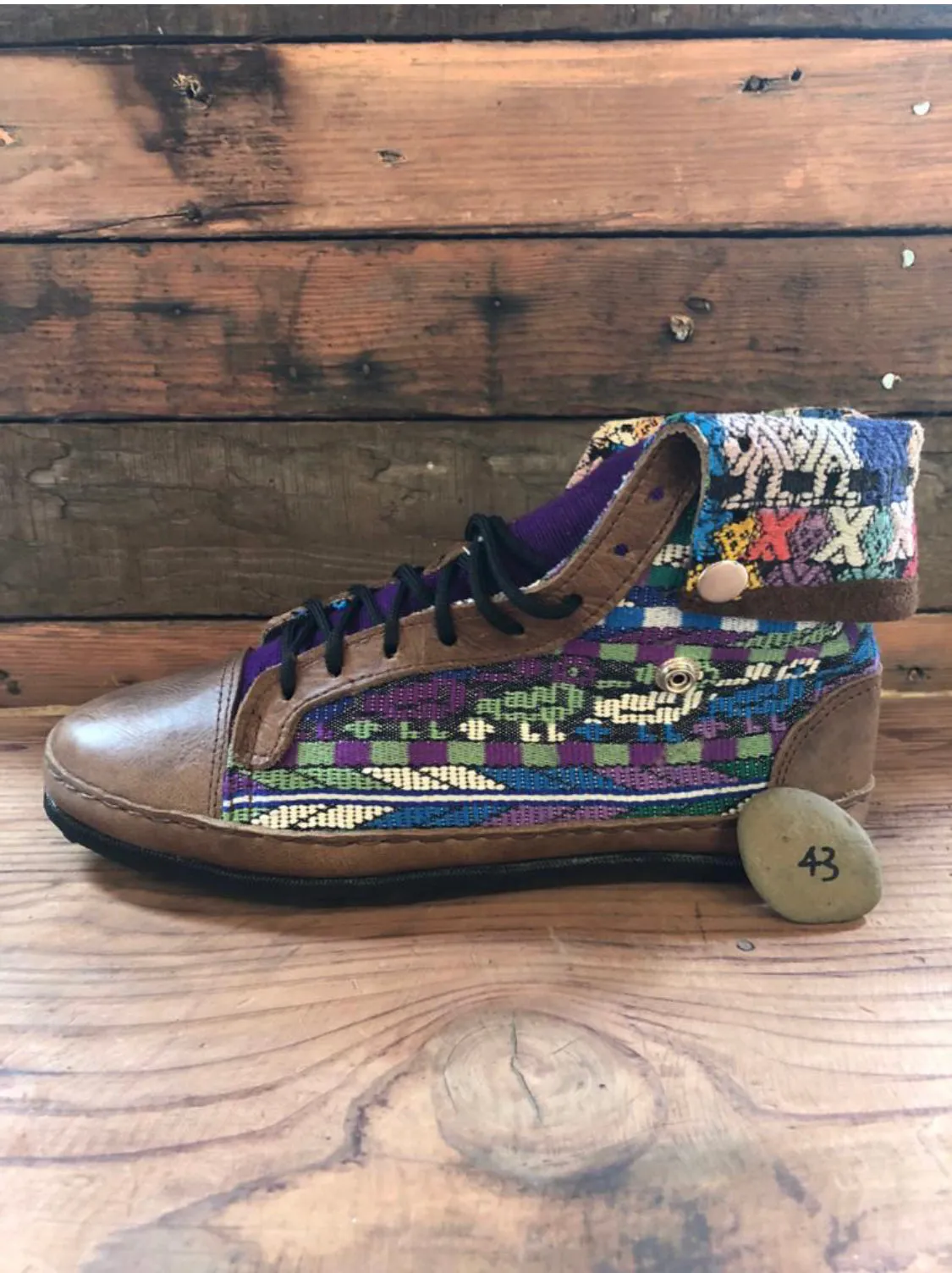 Size 43 - Fold down Desert Boots Purple Blue and Green