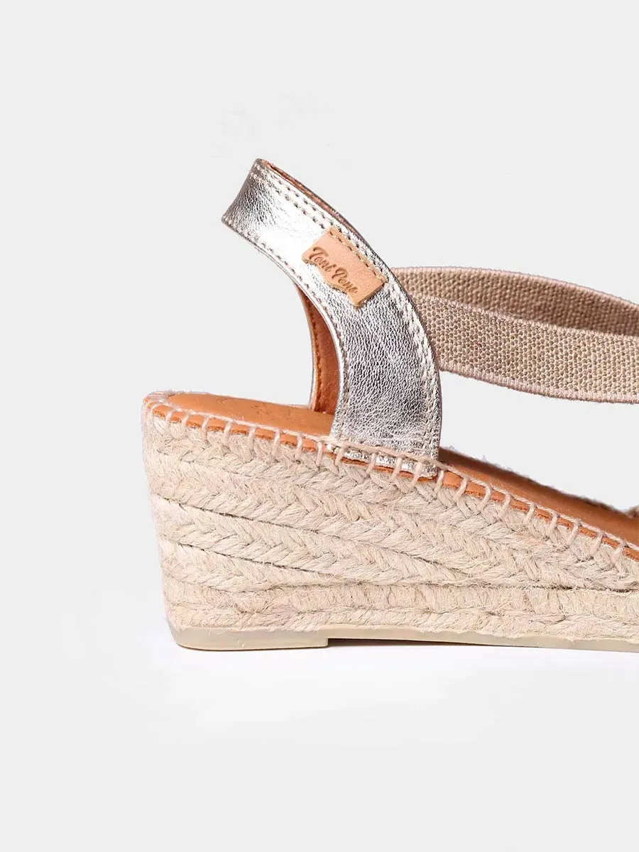 Slingback medium wedge espadrille in lether - TEIDE-P
