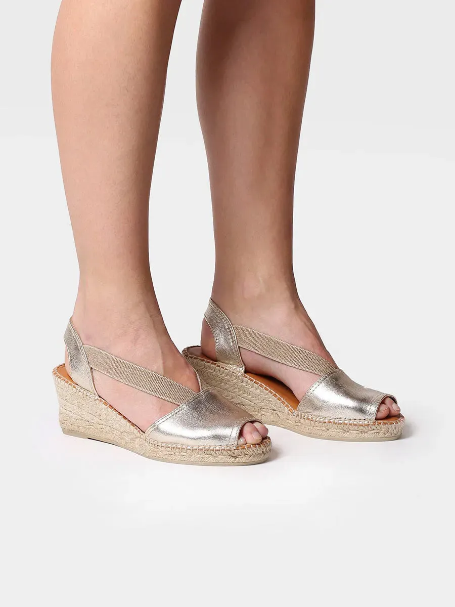 Slingback medium wedge espadrille in lether - TEIDE-P