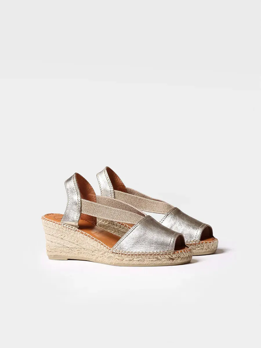 Slingback medium wedge espadrille in lether - TEIDE-P