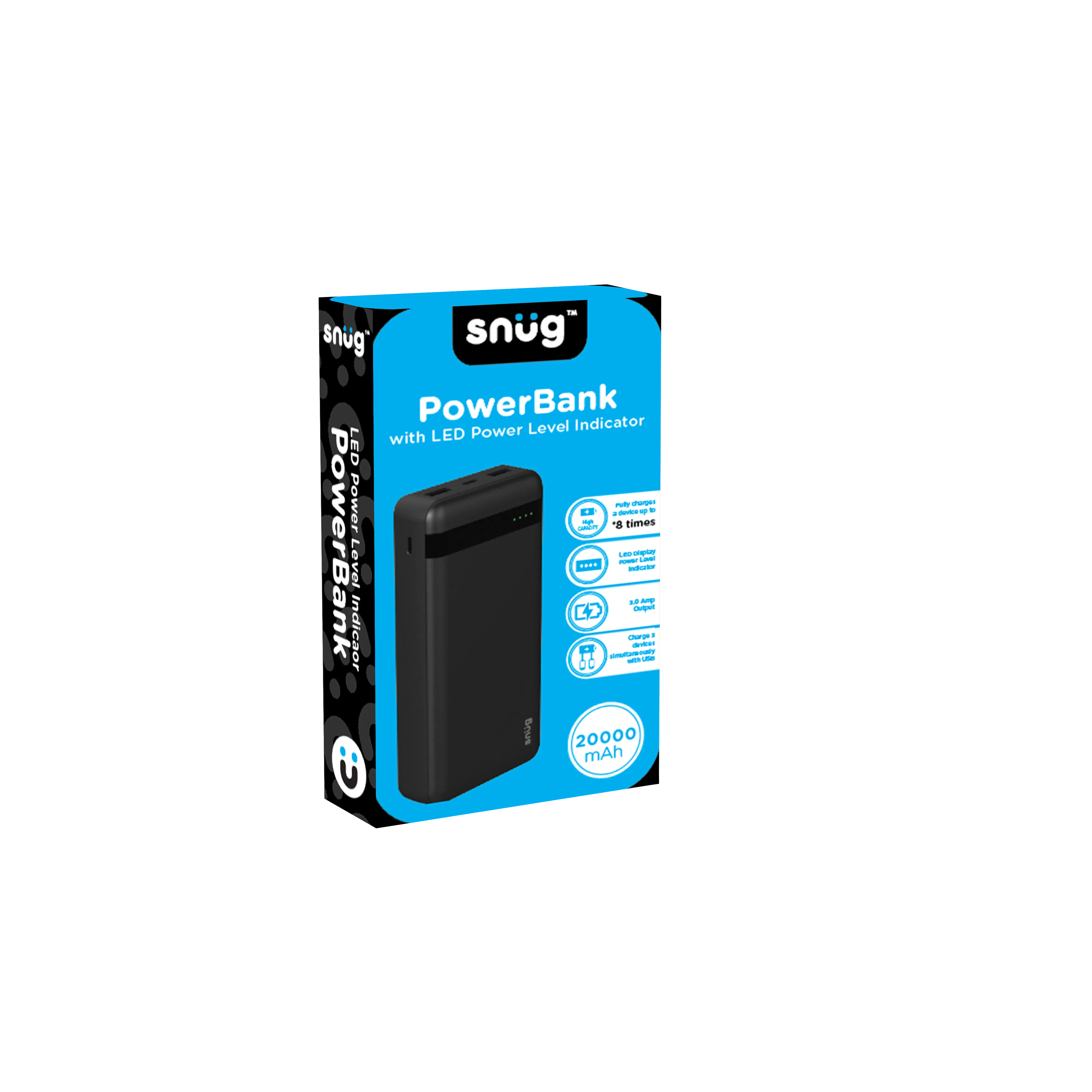 Snug 20 000mAh LED2 Powerbank Black