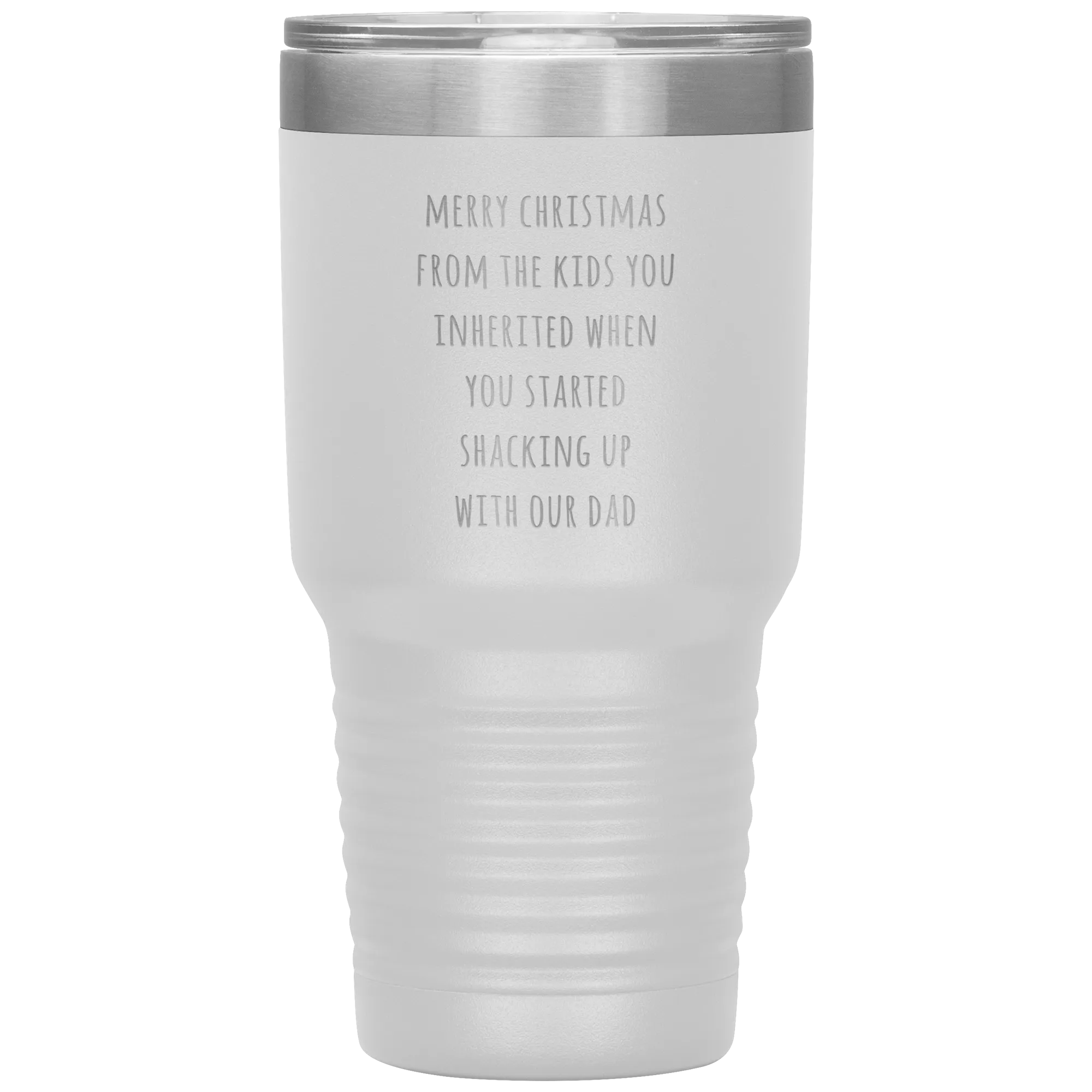 Stepmom Mug Stepmother Gift for Stepmoms Funny Merry Christmas from the KIDS You Inherited When You Started Shacking with Tumbler Coffee Cup