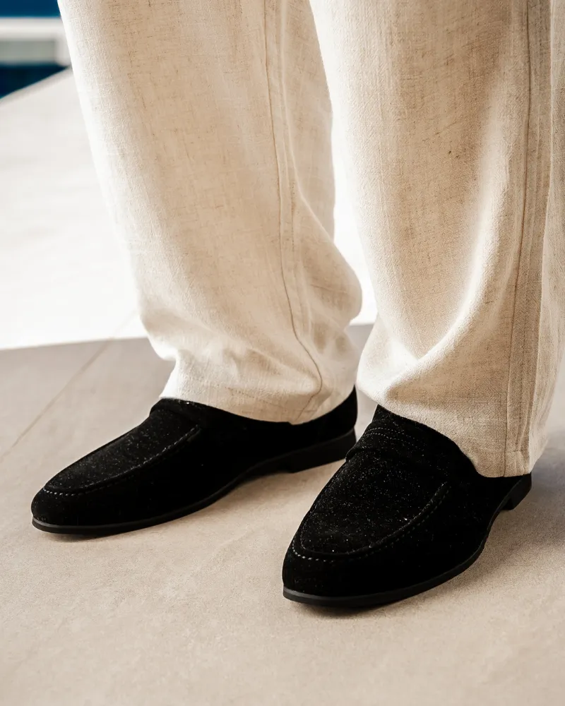 Suede Men Penny Loafers Elegant Slip On