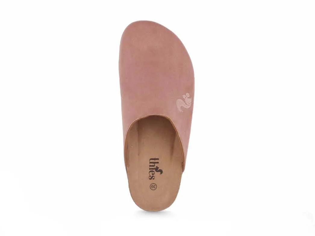 Thies Women clogs Eco Bio 'Full Slide', light pink