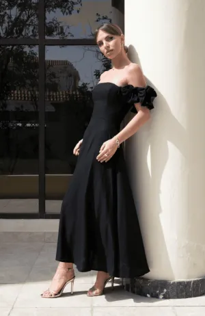 Tianna Midi Dress - Black