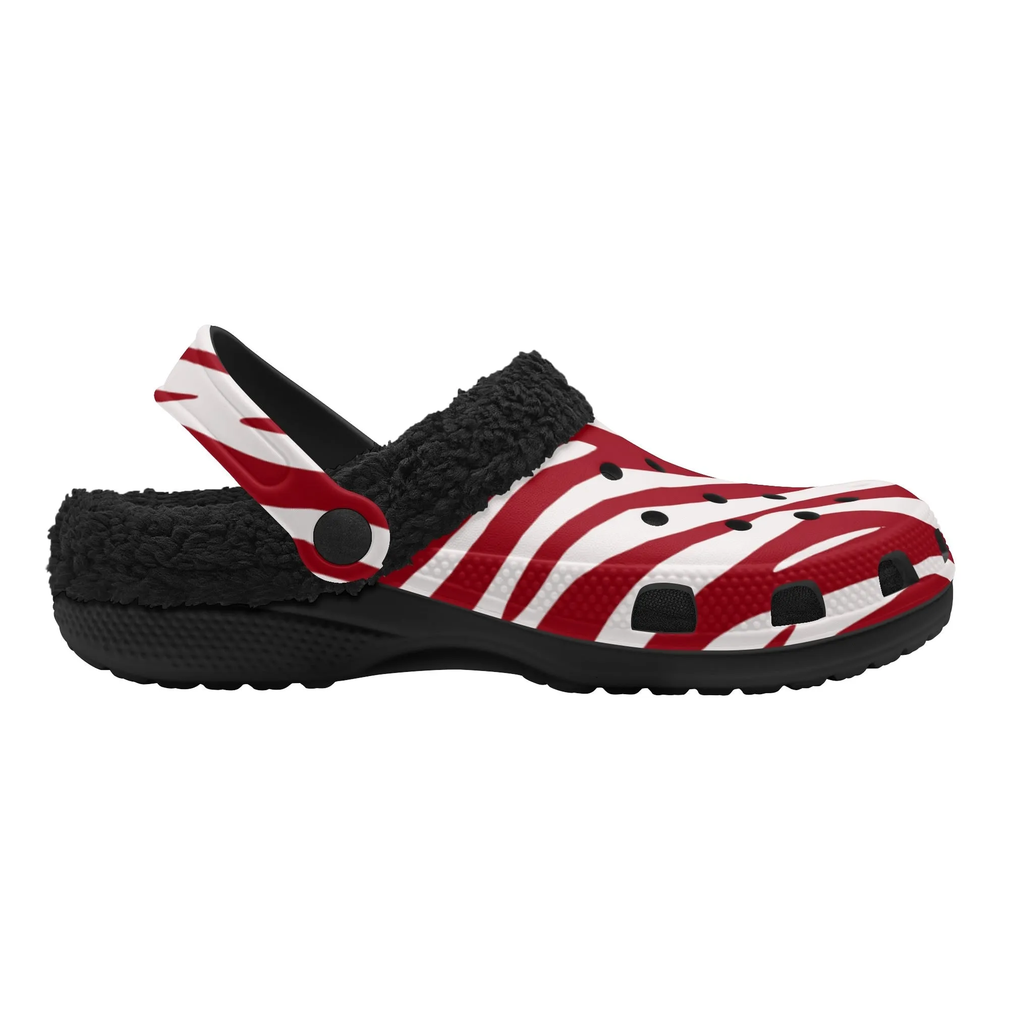 Tiger Stripe Black Winter Fur Lined Clog