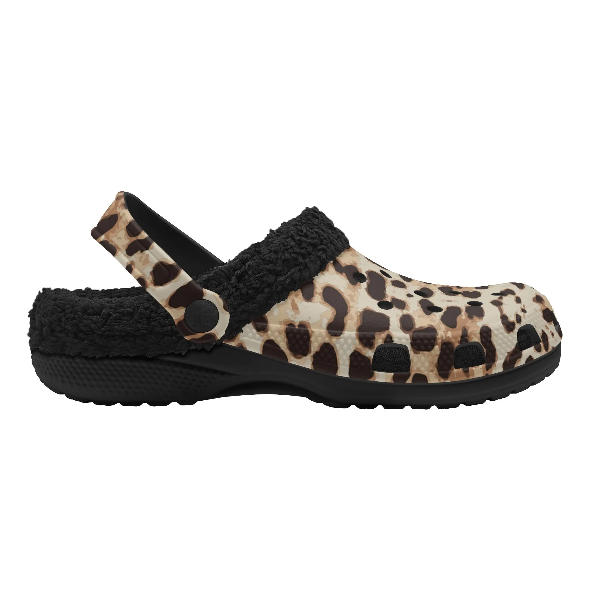 Tiger Stripe Black Winter Fur Lined Clog