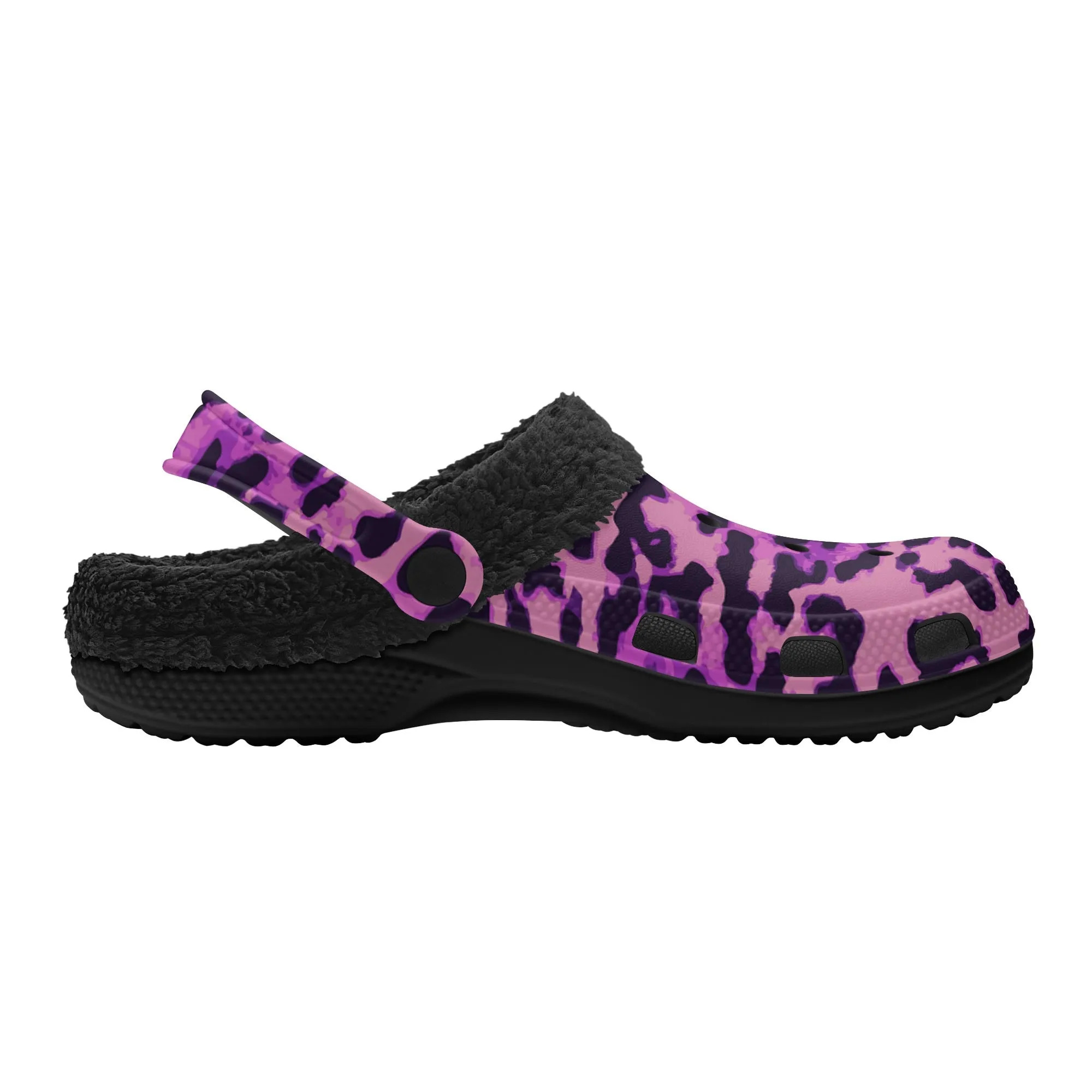 Tiger Stripe Black Winter Fur Lined Clog