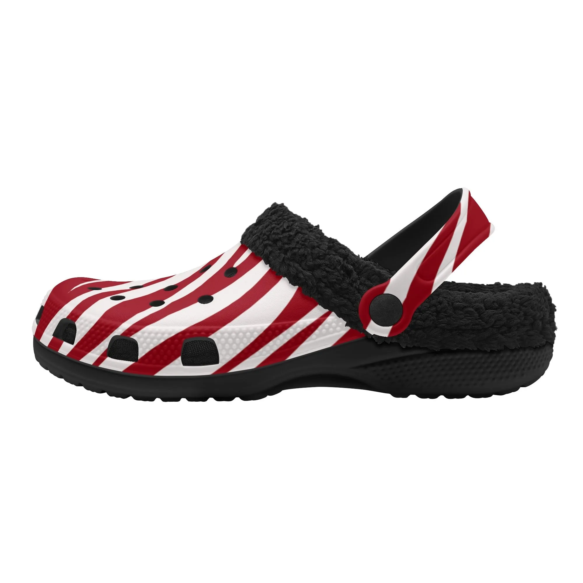 Tiger Stripe Black Winter Fur Lined Clog