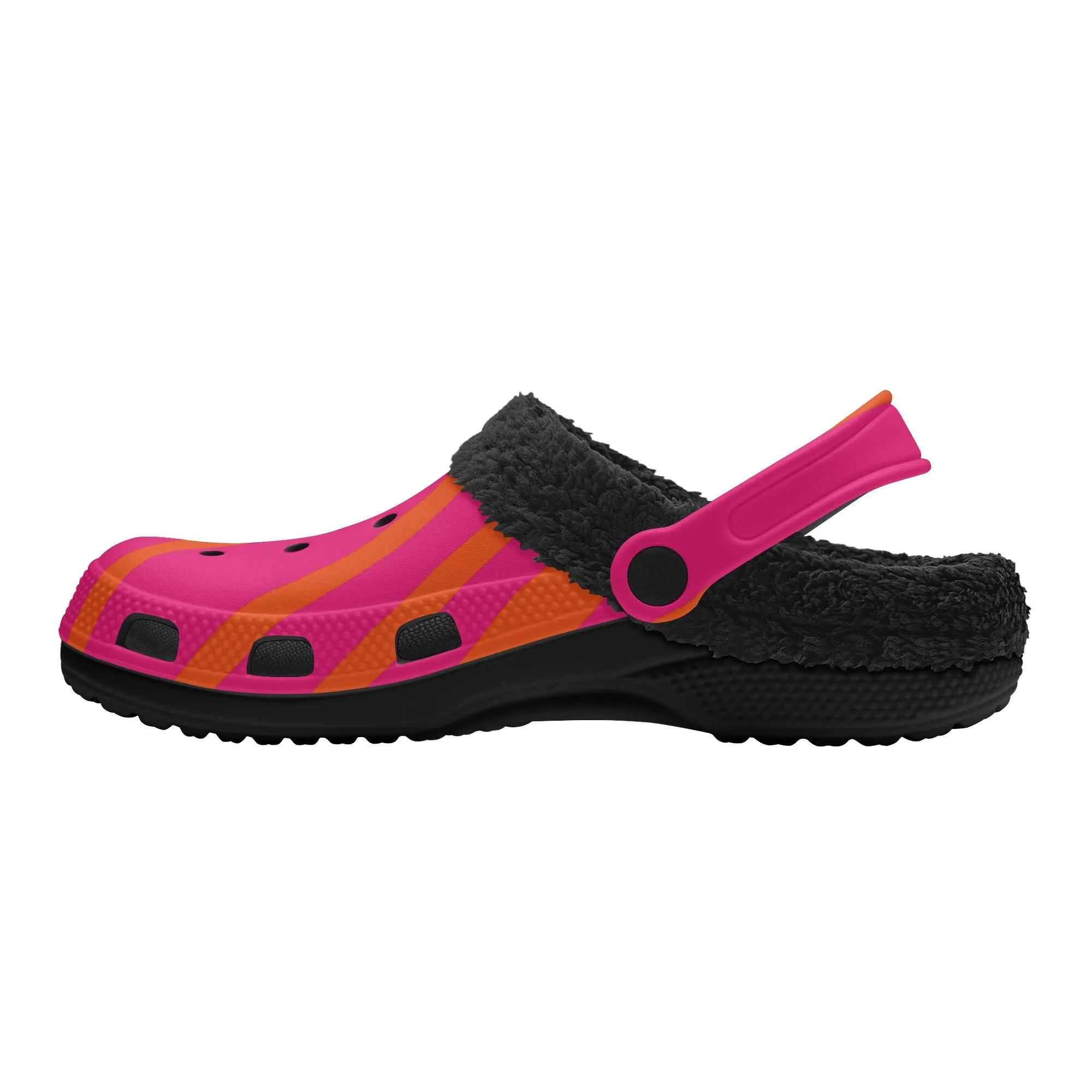 Tiger Stripe Black Winter Fur Lined Clog