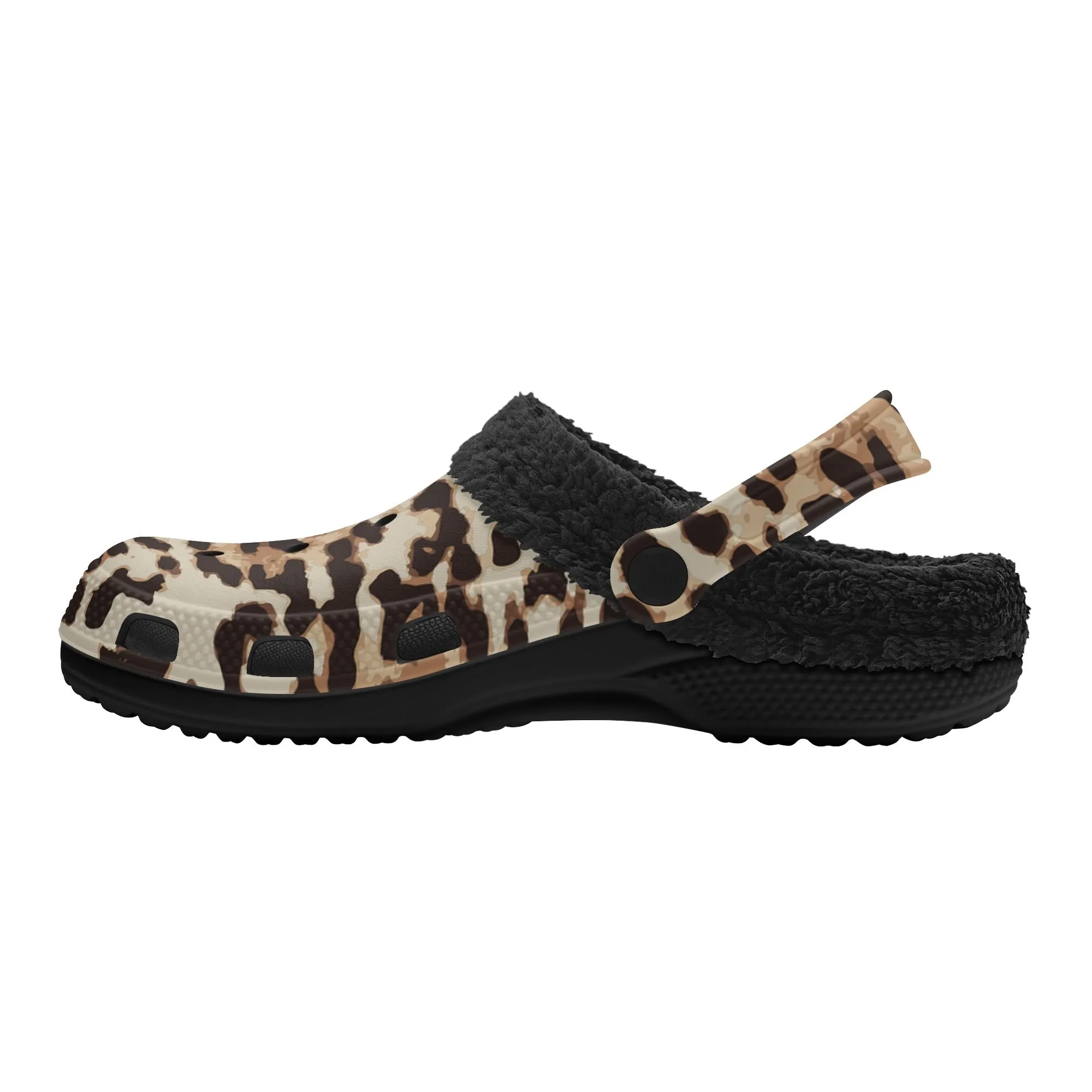Tiger Stripe Black Winter Fur Lined Clog
