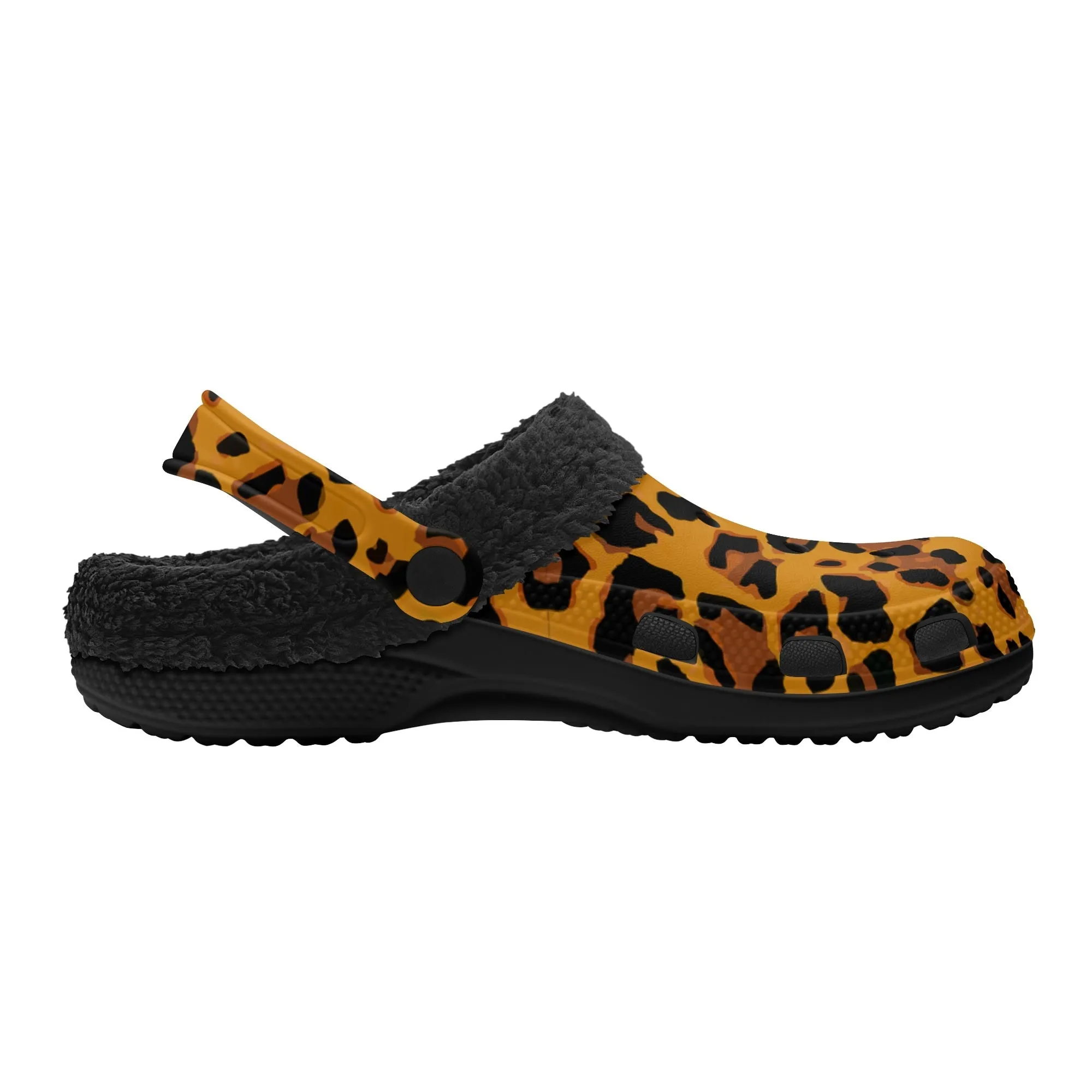 Tiger Stripe Black Winter Fur Lined Clog