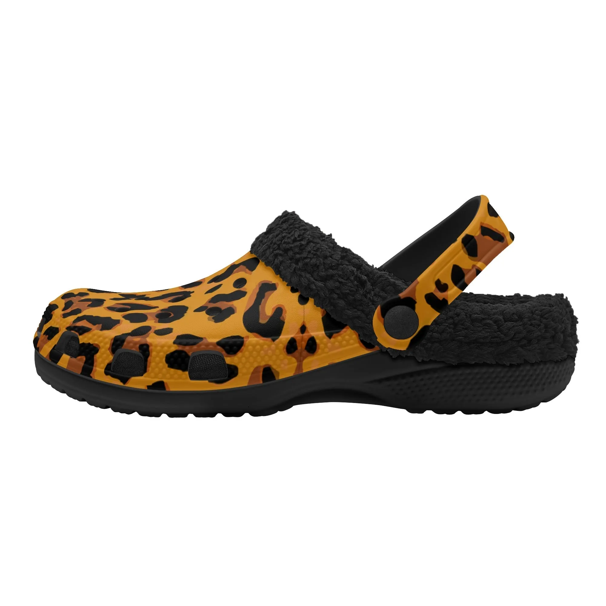 Tiger Stripe Black Winter Fur Lined Clog