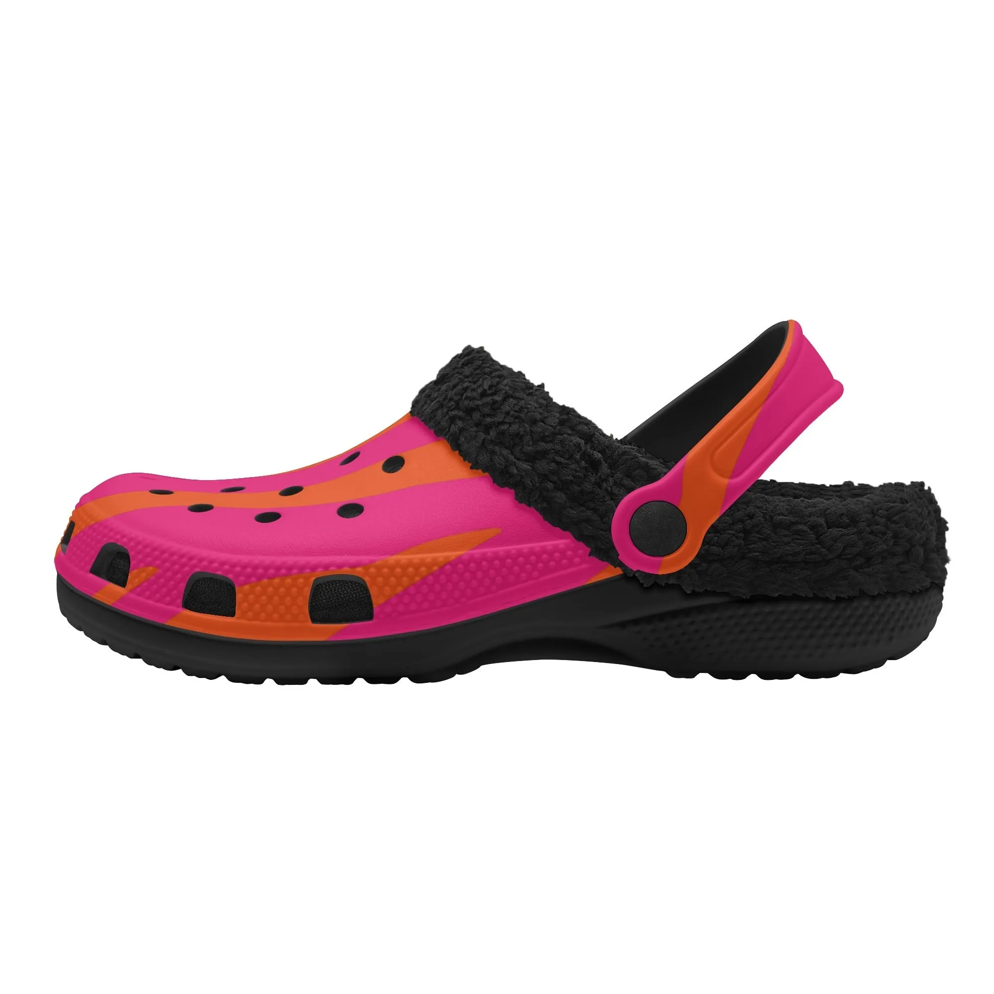 Tiger Stripe Black Winter Fur Lined Clog