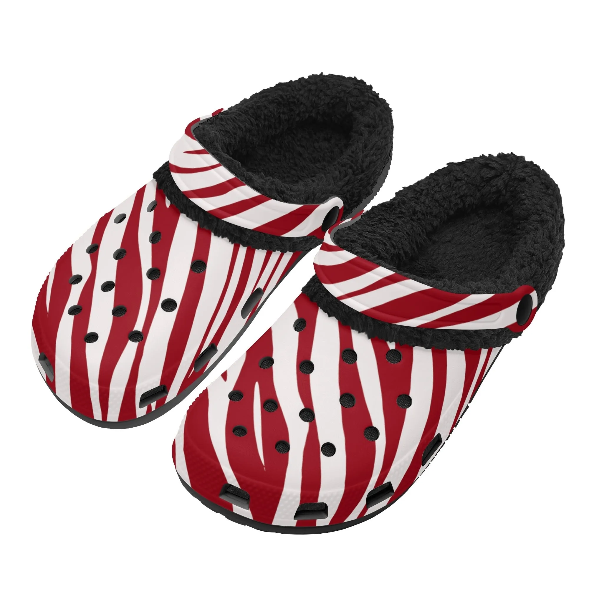 Tiger Stripe Black Winter Fur Lined Clog