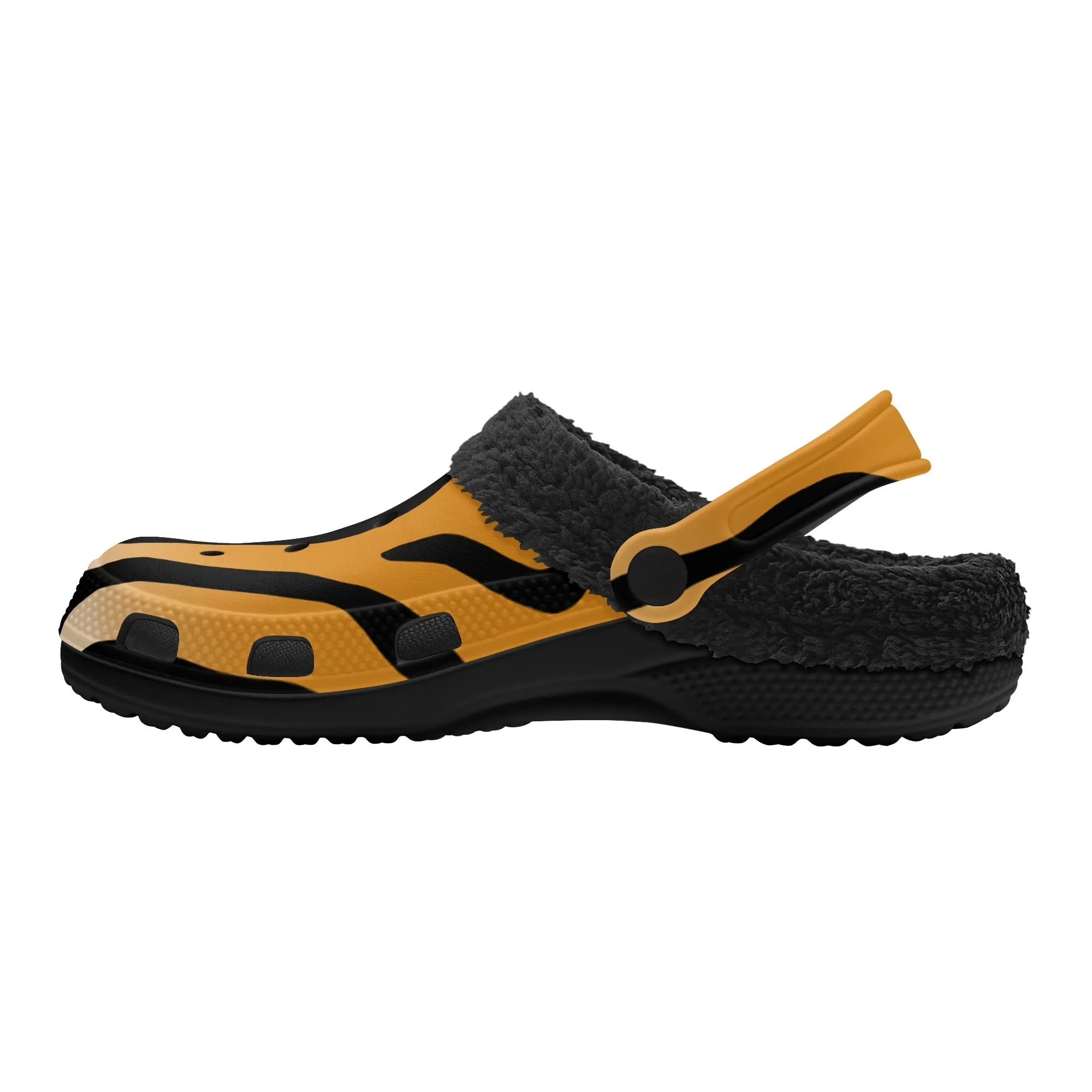 Tiger Stripe Black Winter Fur Lined Clog