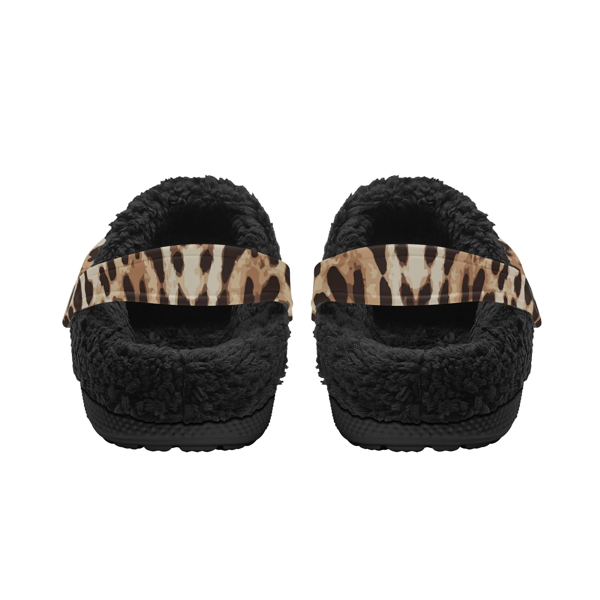 Tiger Stripe Black Winter Fur Lined Clog