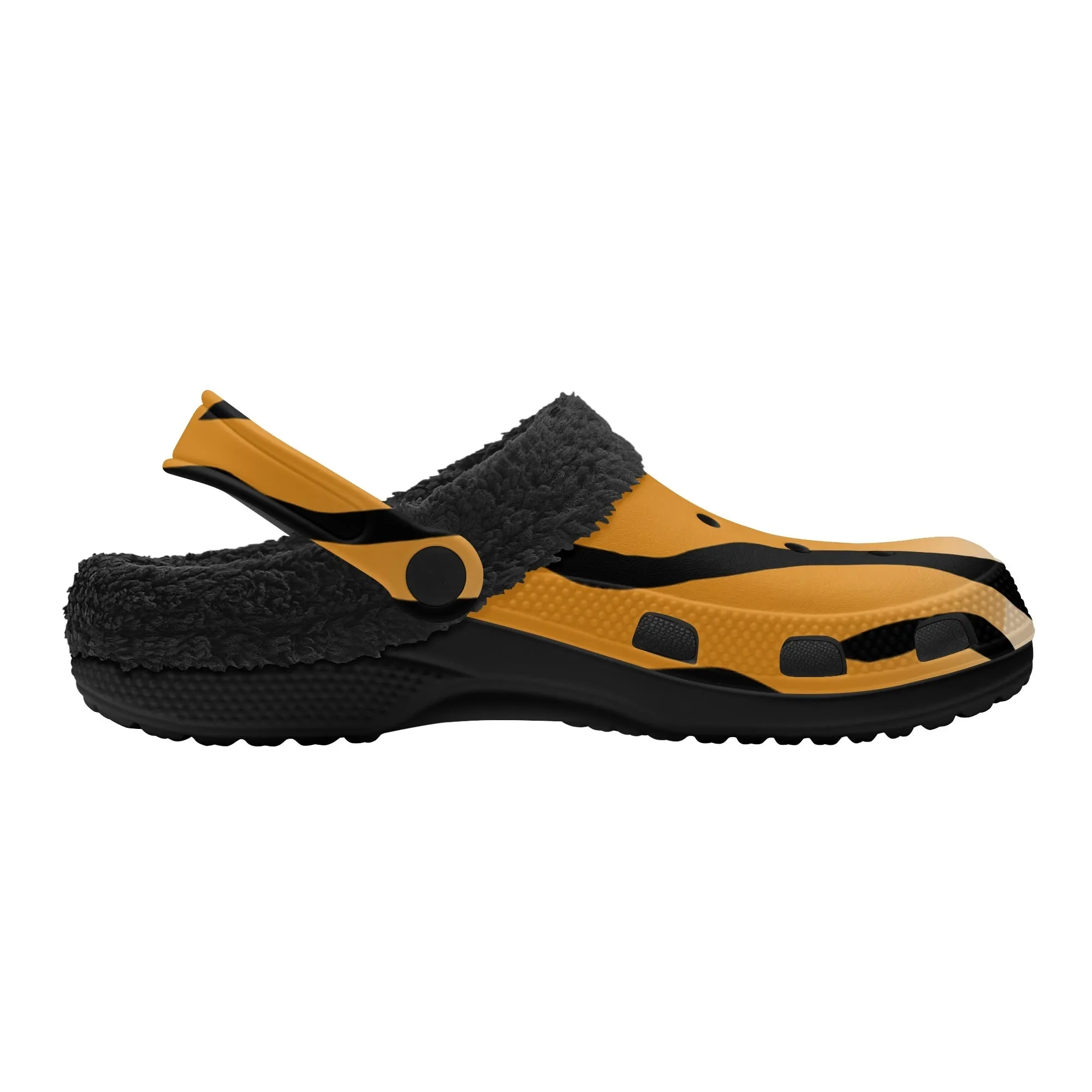 Tiger Stripe Black Winter Fur Lined Clog