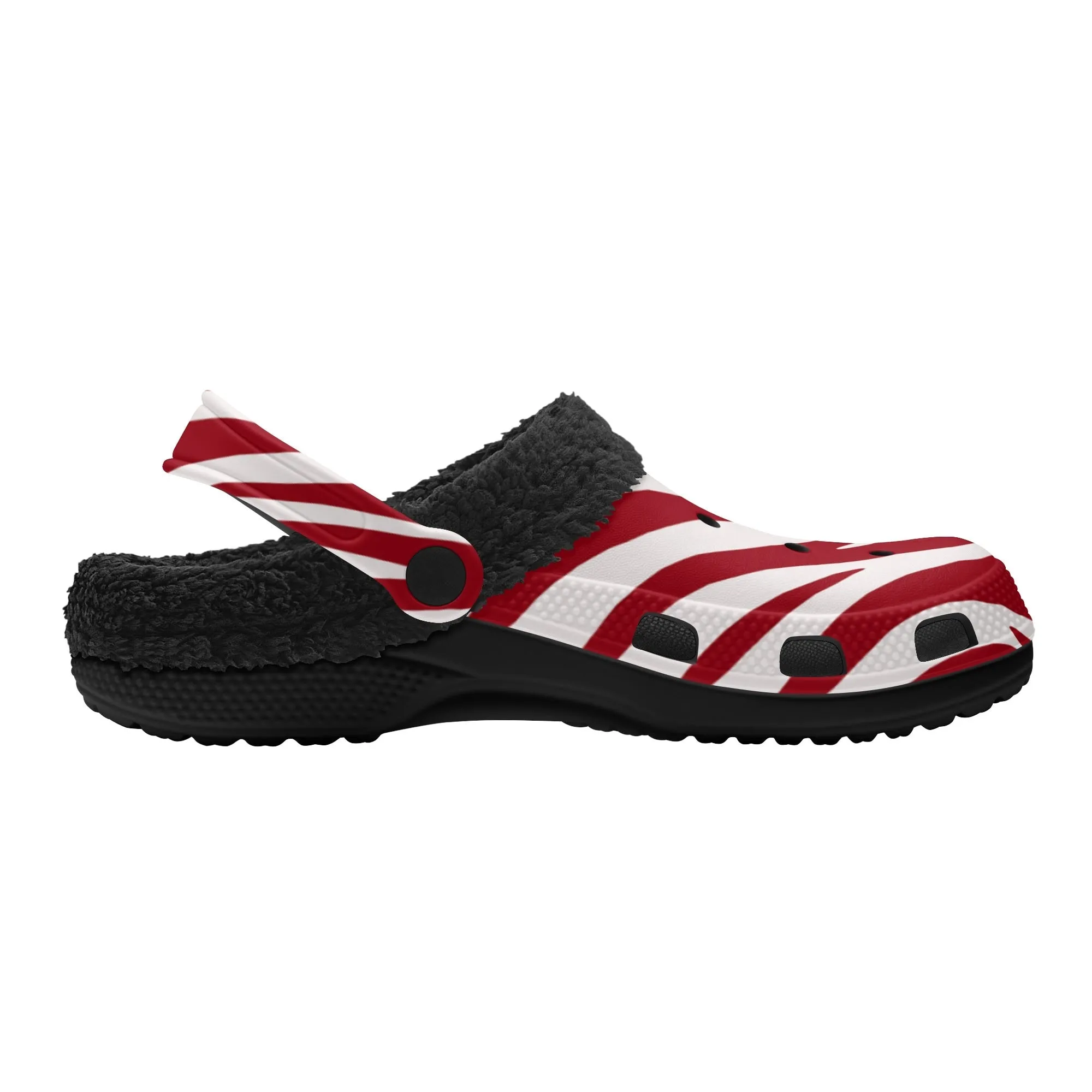 Tiger Stripe Black Winter Fur Lined Clog