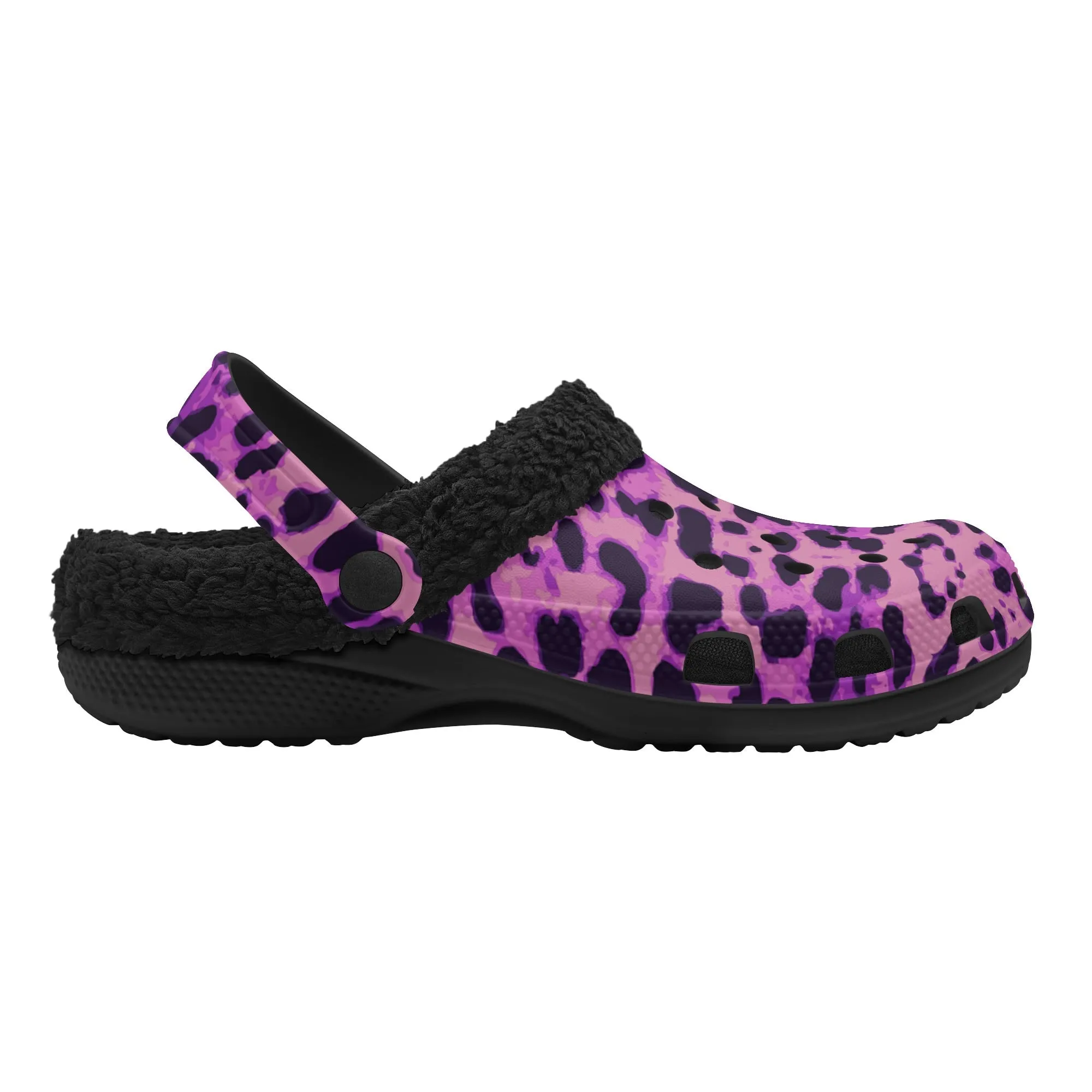 Tiger Stripe Black Winter Fur Lined Clog