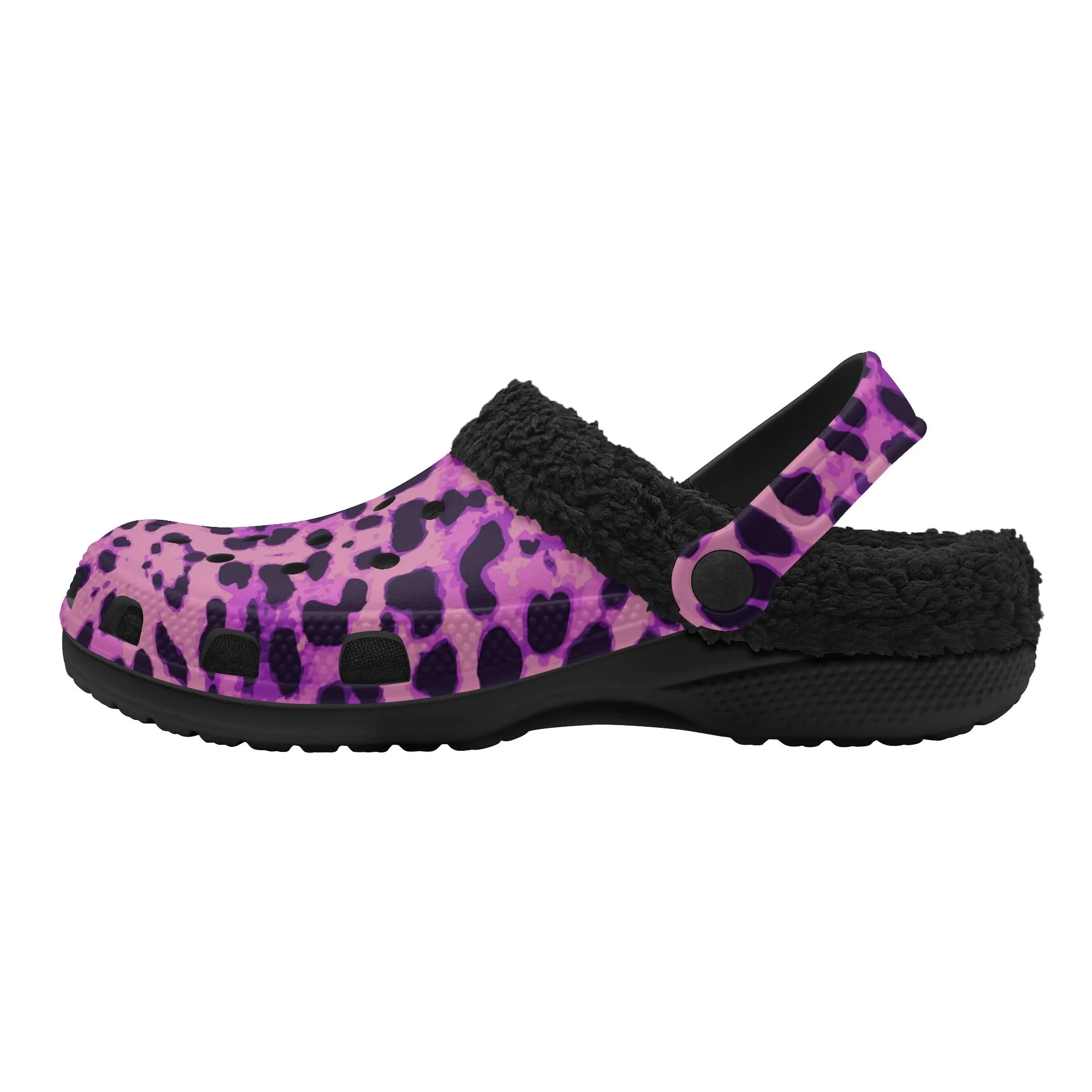 Tiger Stripe Black Winter Fur Lined Clog