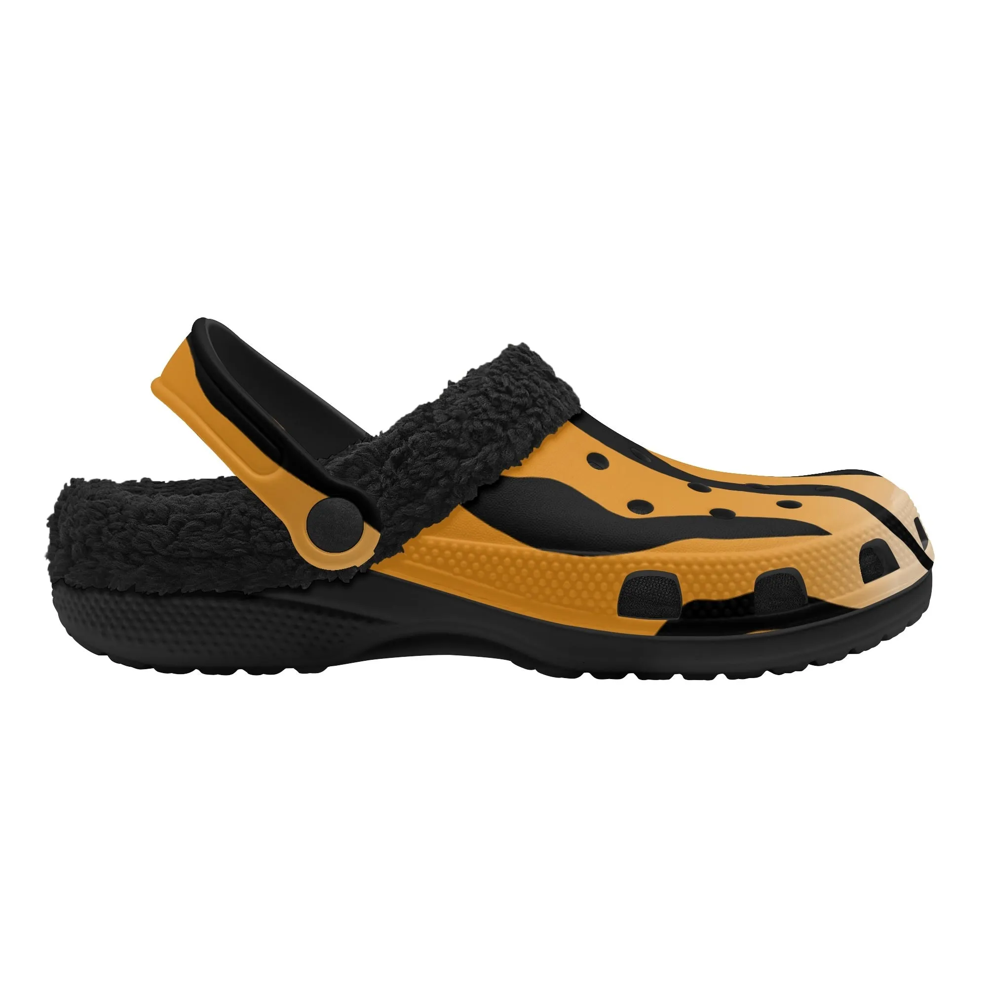 Tiger Stripe Black Winter Fur Lined Clog