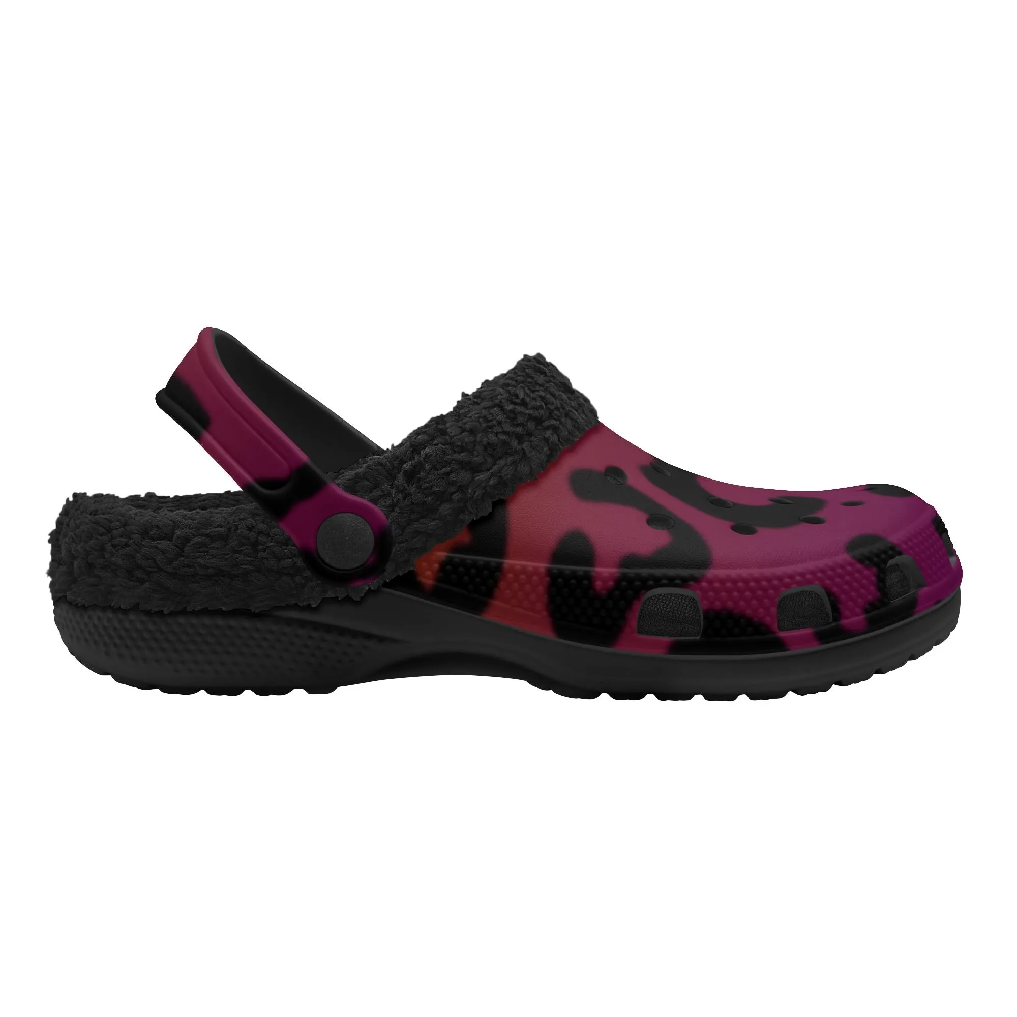 Tiger Stripe Black Winter Fur Lined Clog