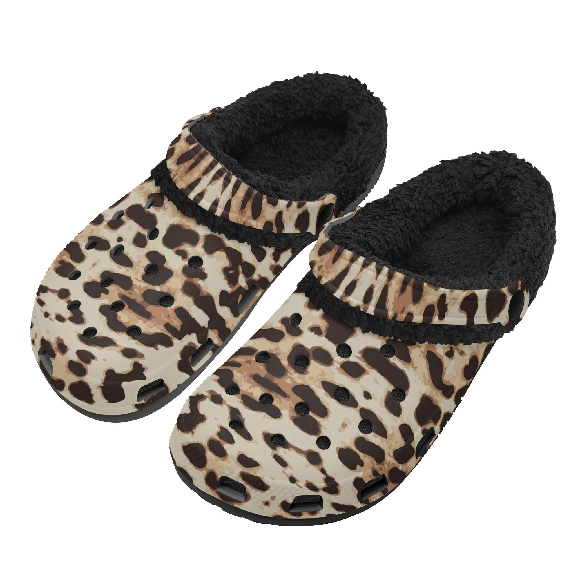 Tiger Stripe Black Winter Fur Lined Clog