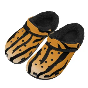Tiger Stripe Black Winter Fur Lined Clog