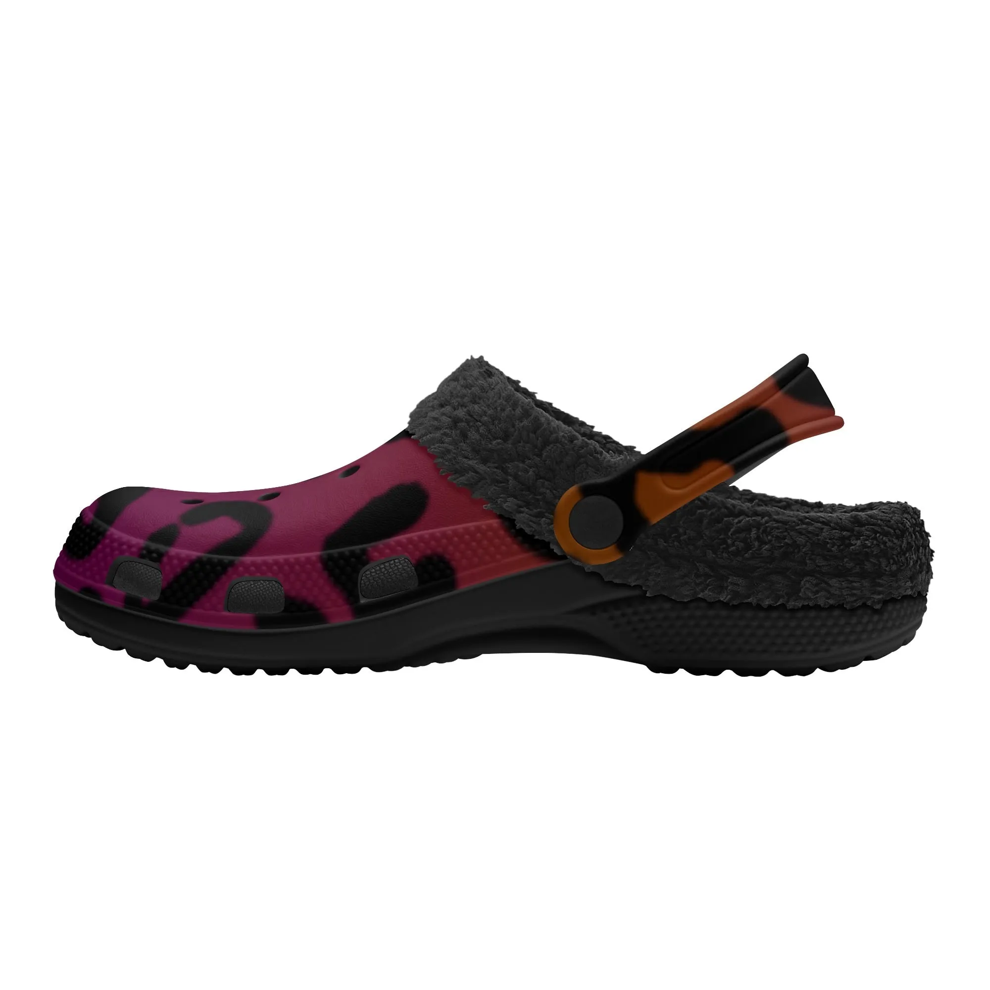 Tiger Stripe Black Winter Fur Lined Clog