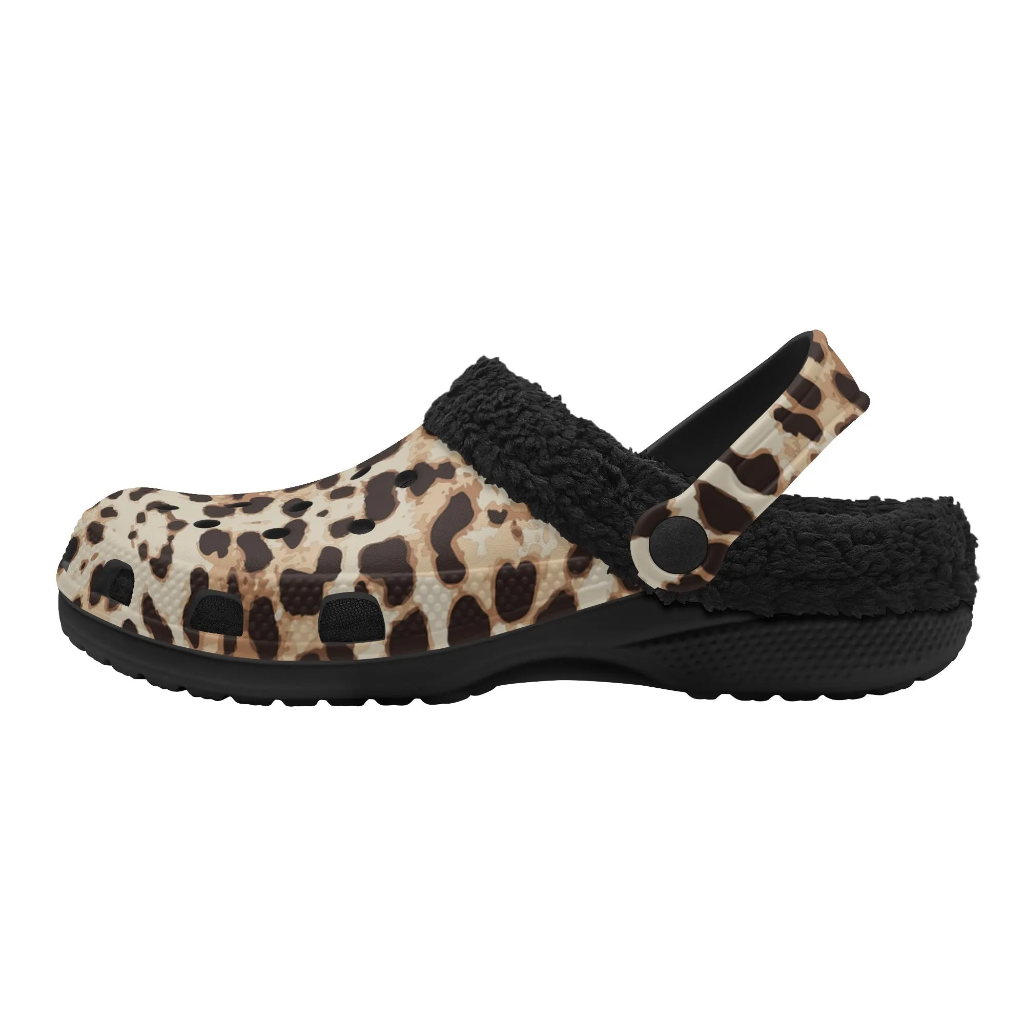 Tiger Stripe Black Winter Fur Lined Clog