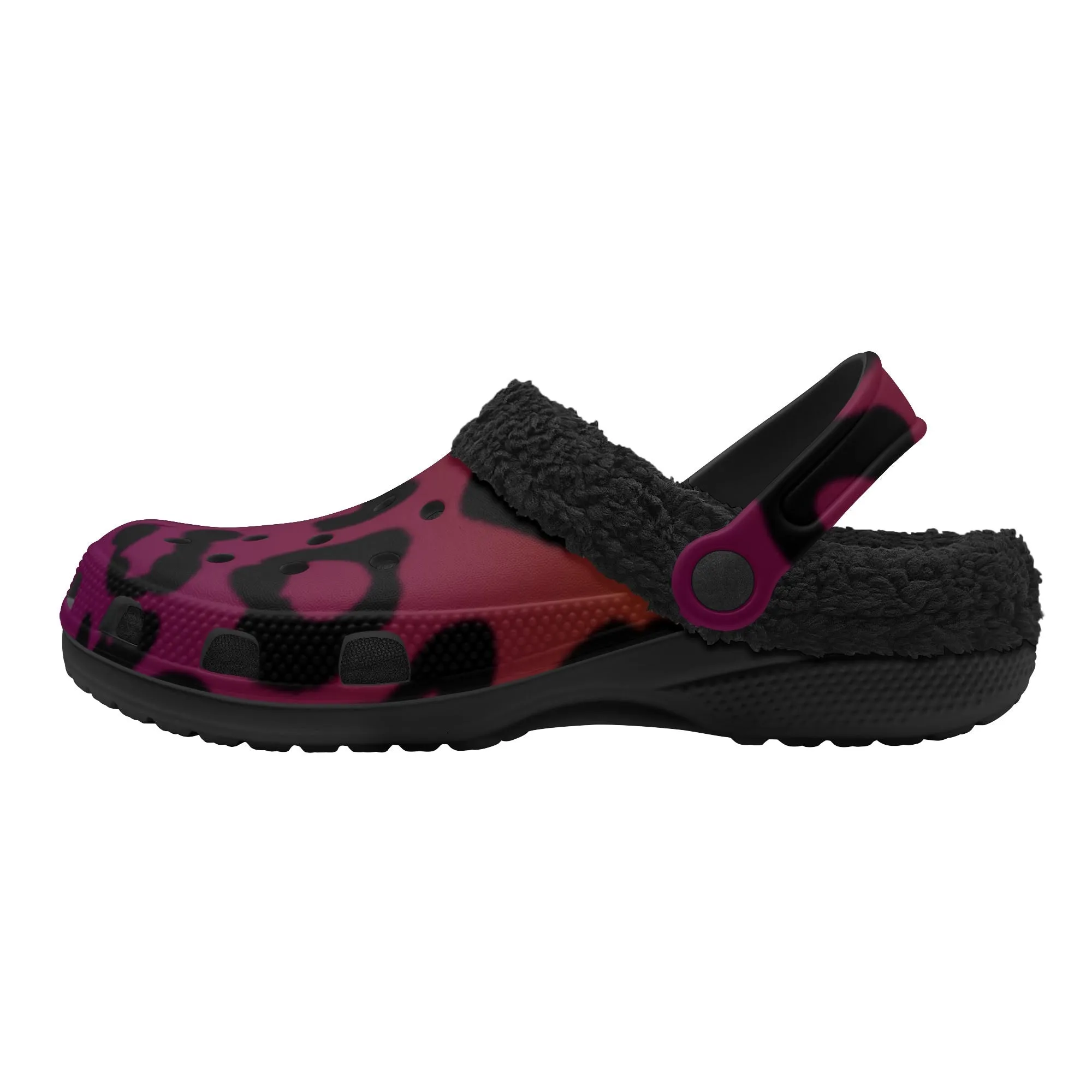 Tiger Stripe Black Winter Fur Lined Clog
