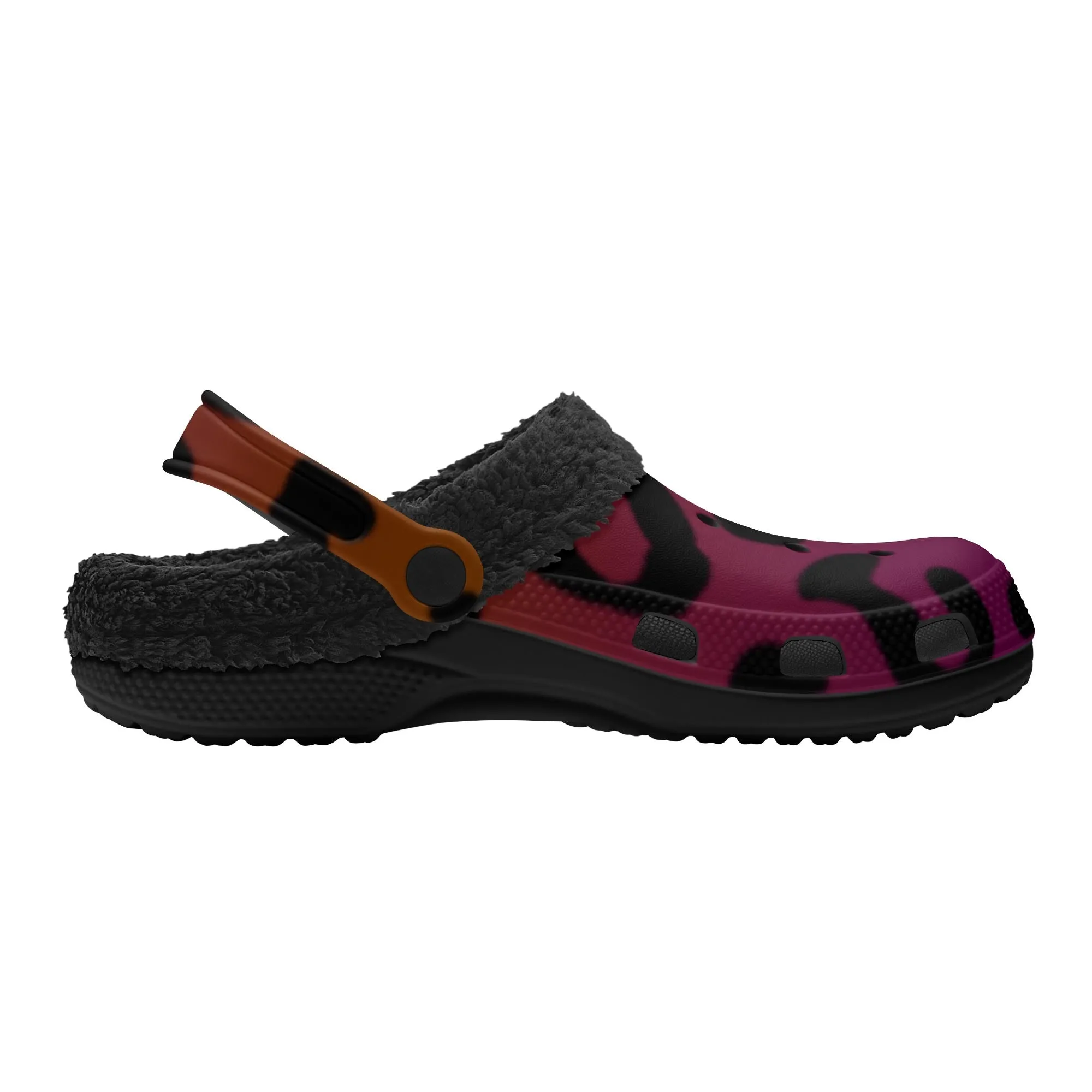 Tiger Stripe Black Winter Fur Lined Clog