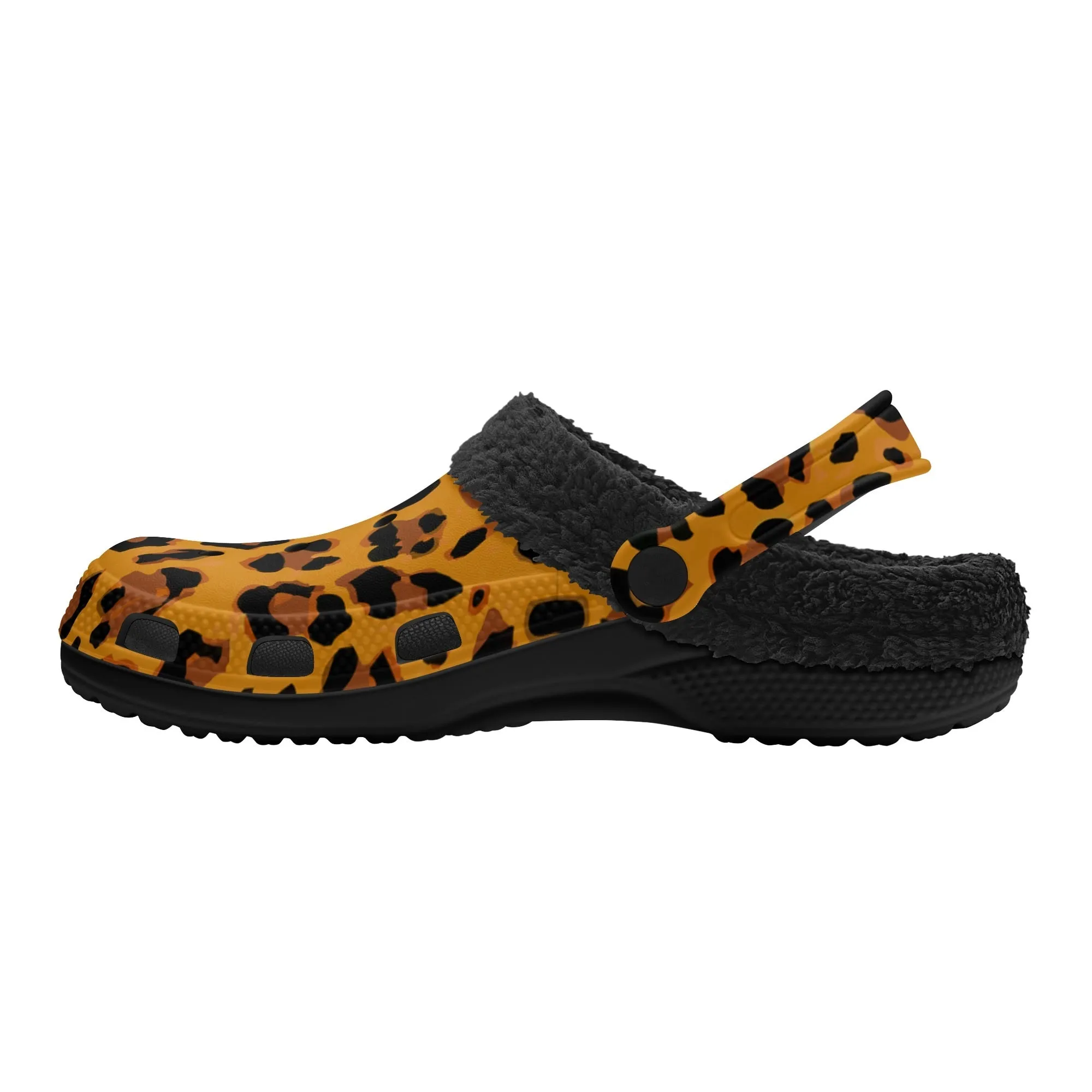 Tiger Stripe Black Winter Fur Lined Clog