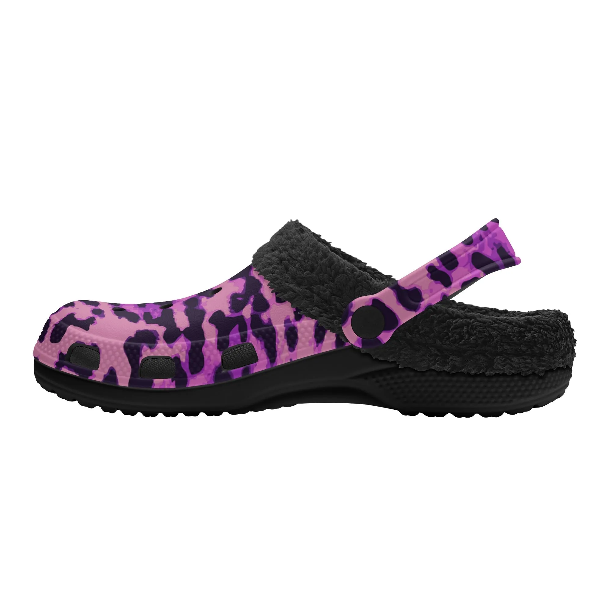 Tiger Stripe Black Winter Fur Lined Clog
