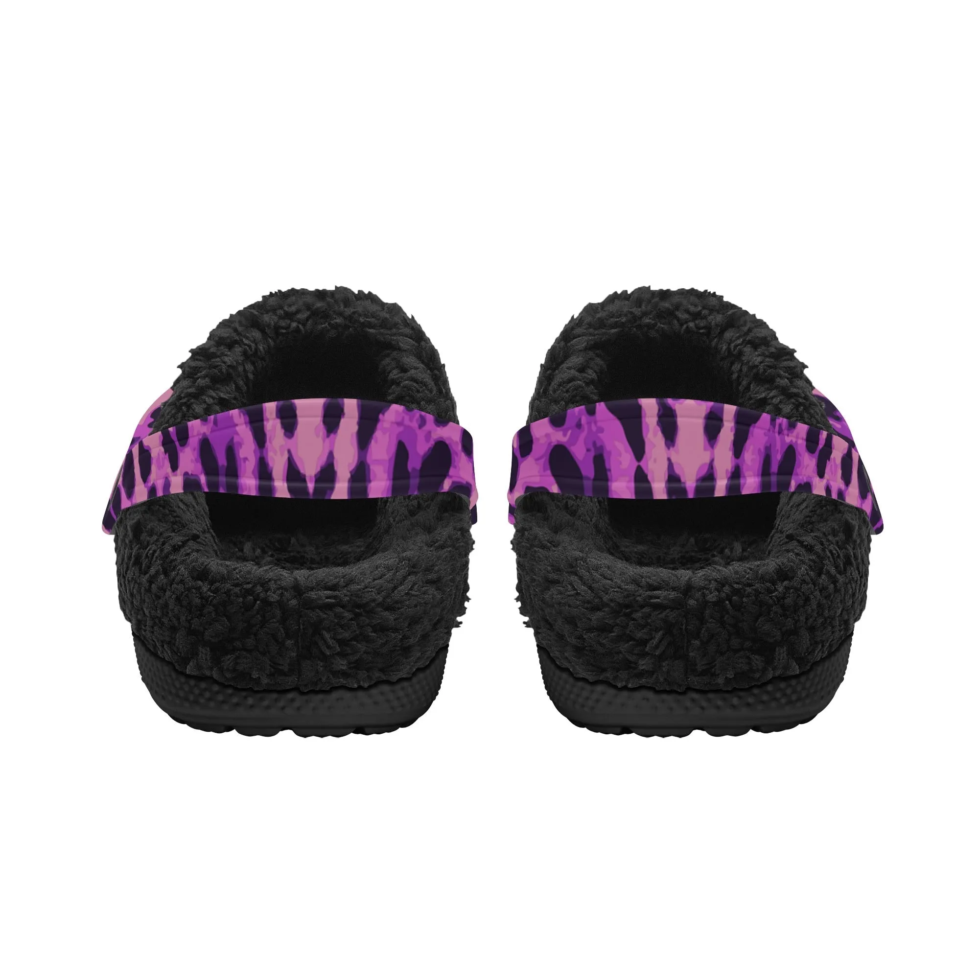 Tiger Stripe Black Winter Fur Lined Clog