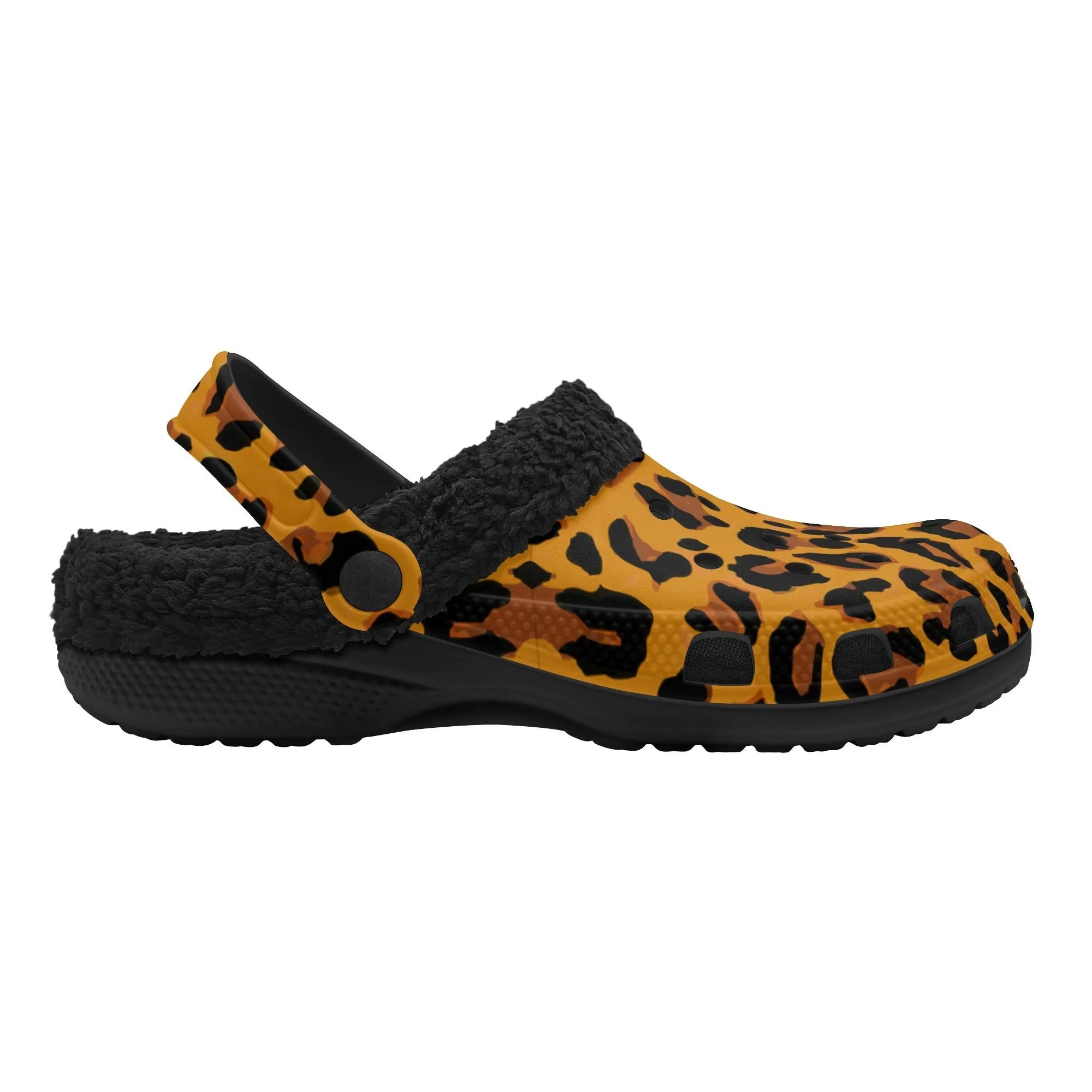 Tiger Stripe Black Winter Fur Lined Clog