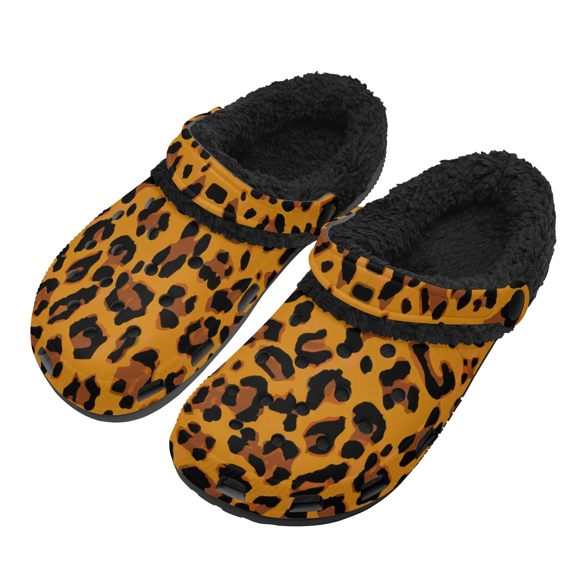 Tiger Stripe Black Winter Fur Lined Clog