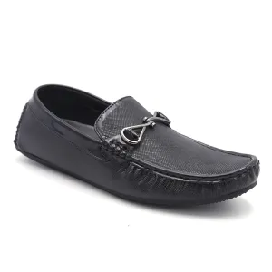 Valuable Premium Slip-On Loafers with Metal Horsebit - Black