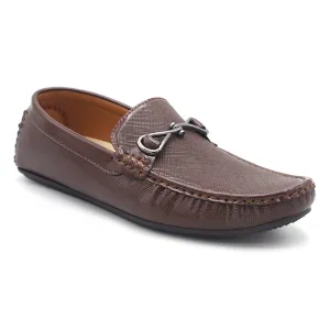 Valuable Premium Slip-On Loafers with Metal Horsebit - Brown