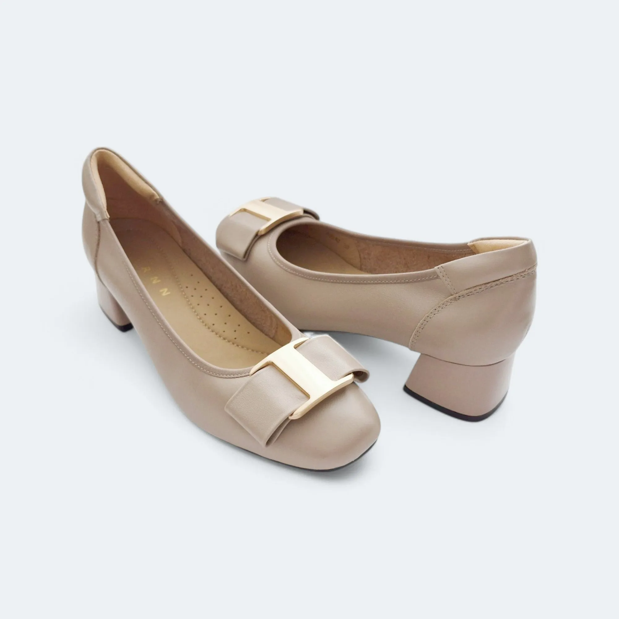 Vanessa Lambskin Leather Low Heel