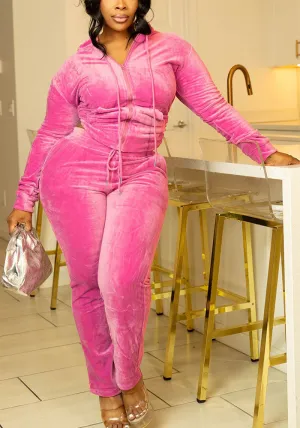 Velvet Luxe Slim Fit Two-Piece Tracksuit with Modern Comfort