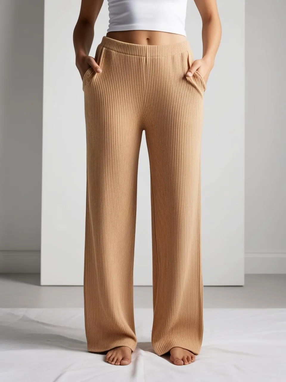 Warm Sand Trousers [WIDE LEGGED]