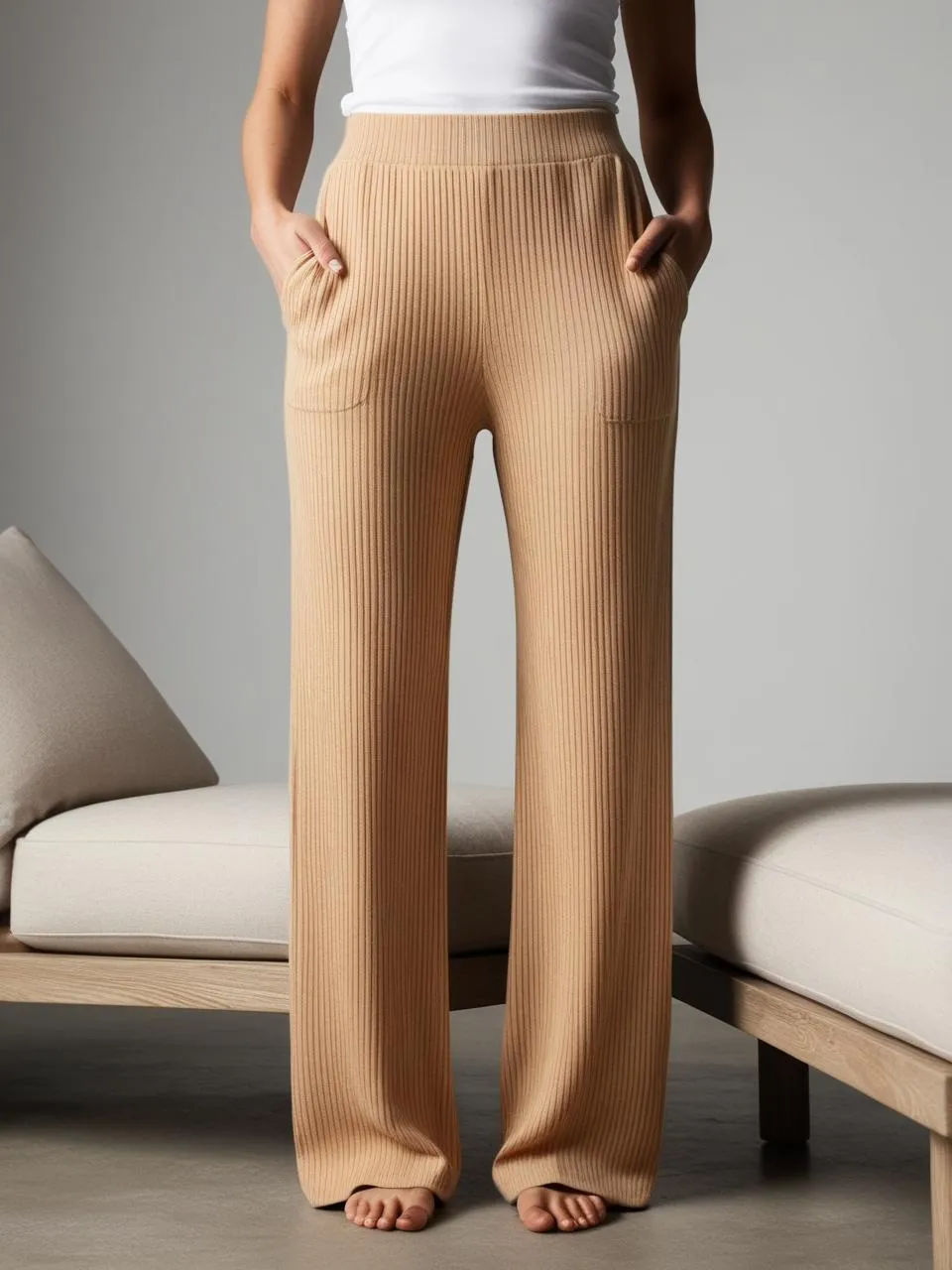 Warm Sand Trousers [WIDE LEGGED]