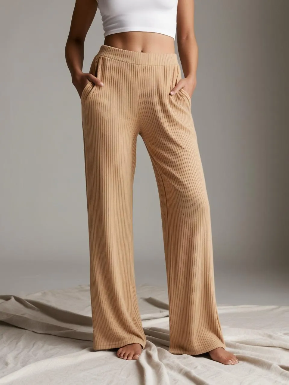 Warm Sand Trousers [WIDE LEGGED]
