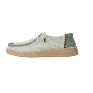 Wendy Espadrille Retro Palm - Green & White